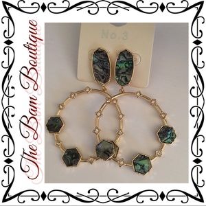 Geometric Stone Drop Earrings